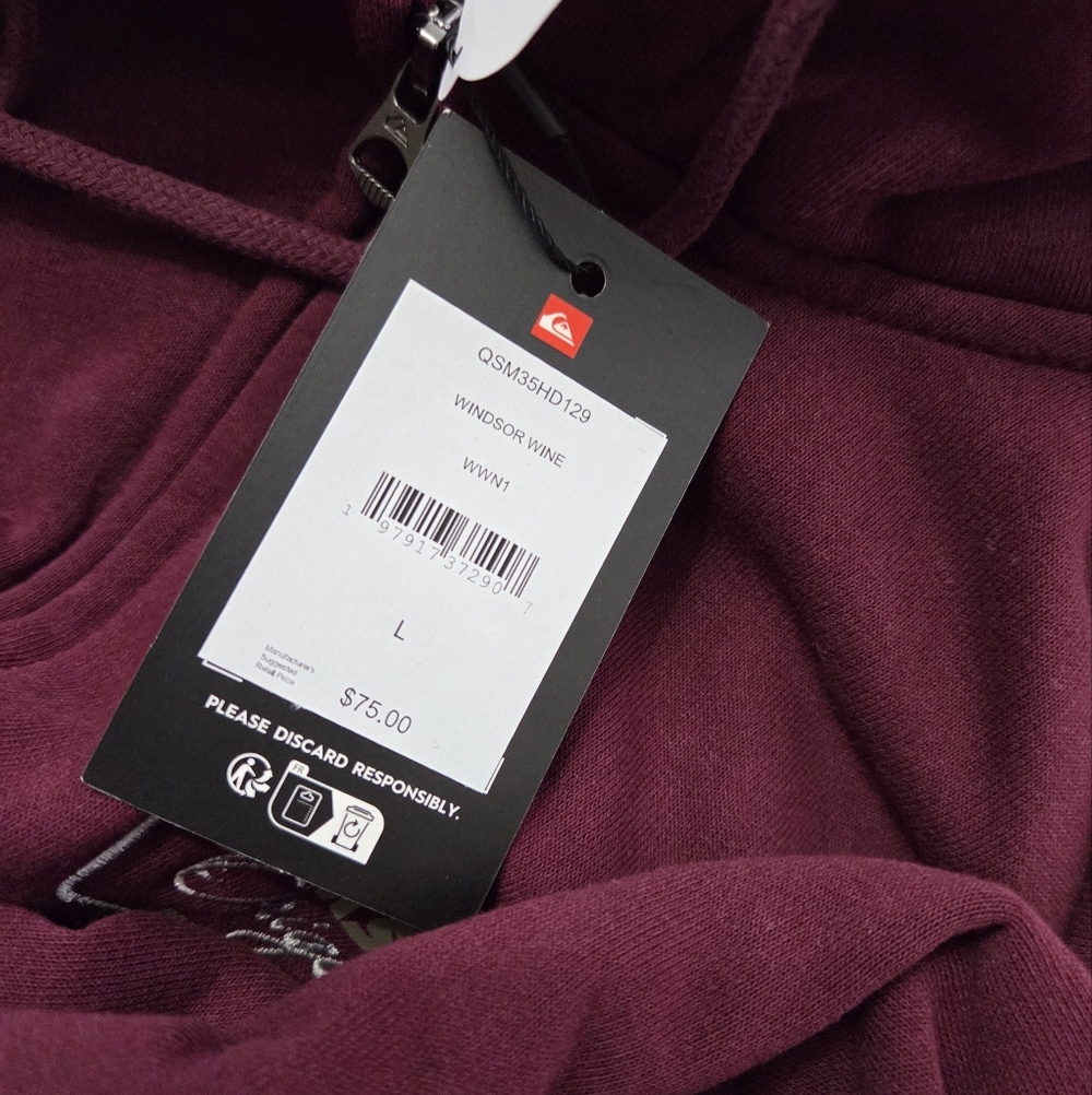 NWT - Quiksilver Men's Full Zip Hoodie - Size L - Picture 14 of 14